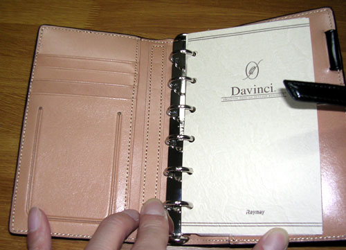 Davinci GRANDE 至高のコードバン システム手帳 ポケットサイズ 内側のヌメ革（牛革）